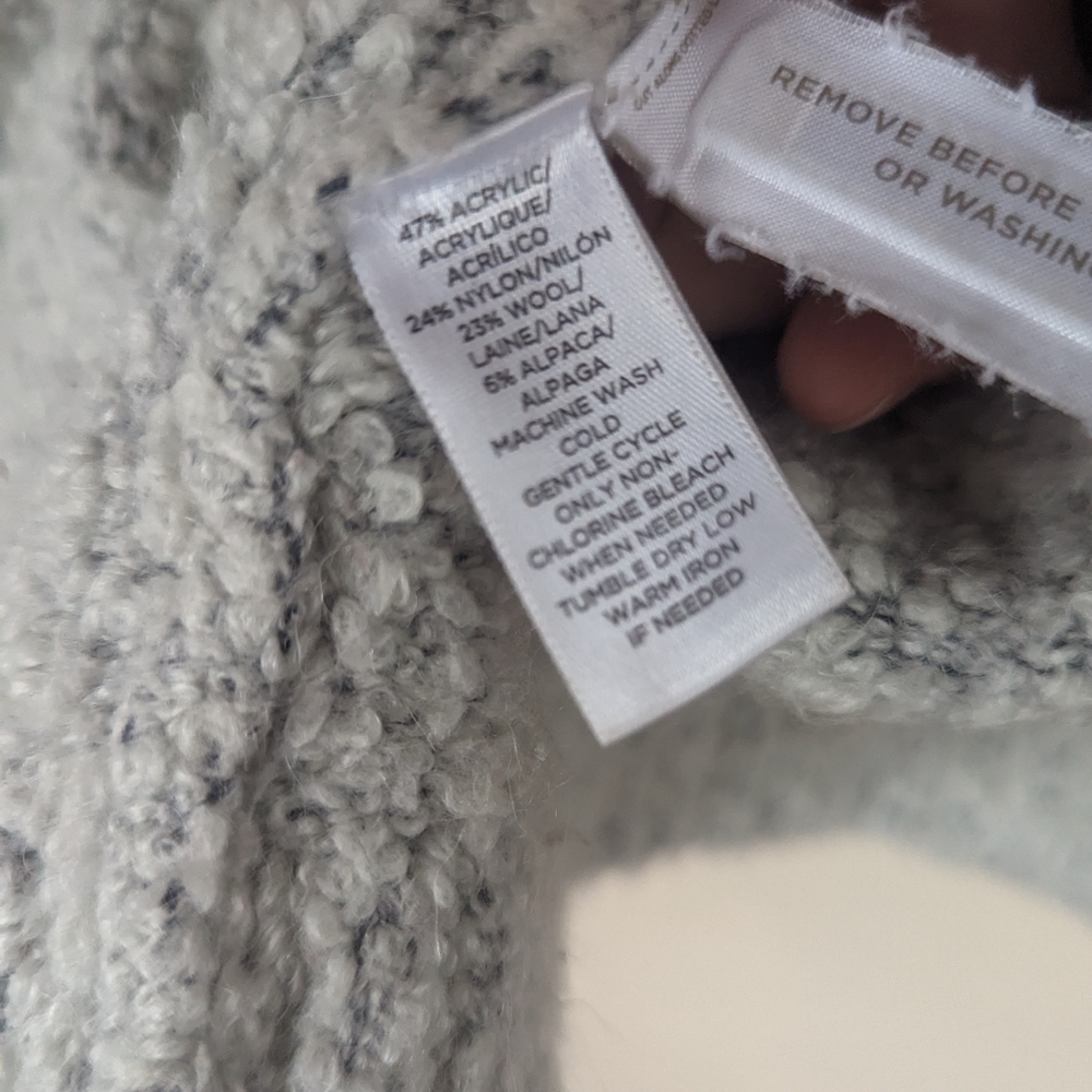 LOFT Wool & Alpaca Blend Long Oversized Cardigan Sweater, Gray (SIZE XS/S) - Picture 13 of 13